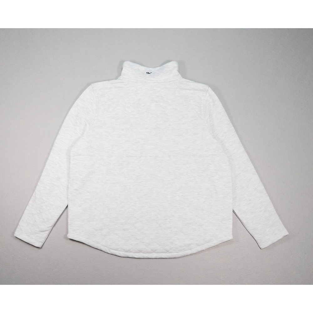 Vineyard Vines Womens Gray Quilted Snap Front Pullover Sweatshirt Size L